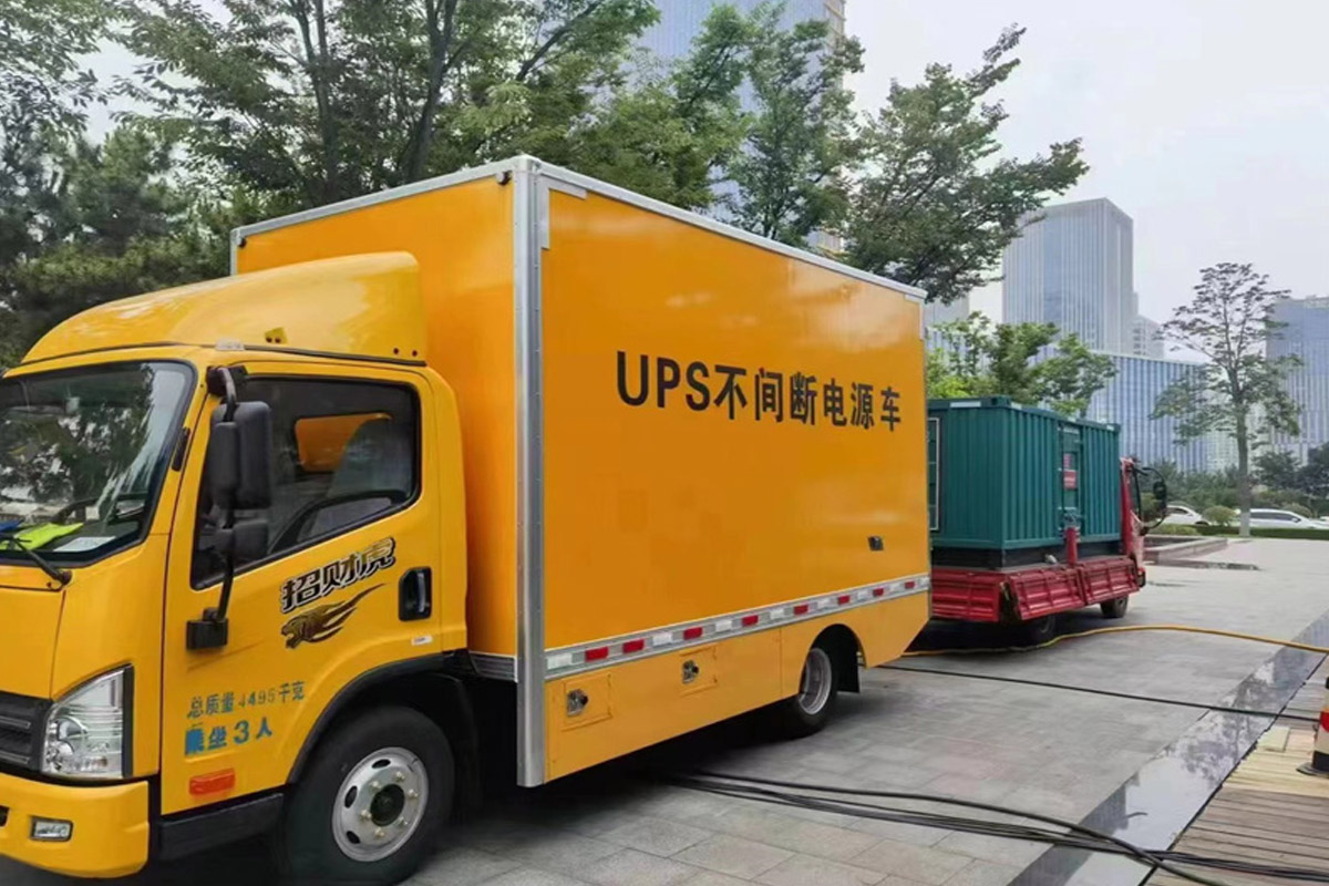 咸安发电机租赁施工现场